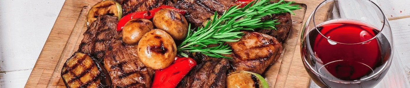 Friends during a BBQ with wine 