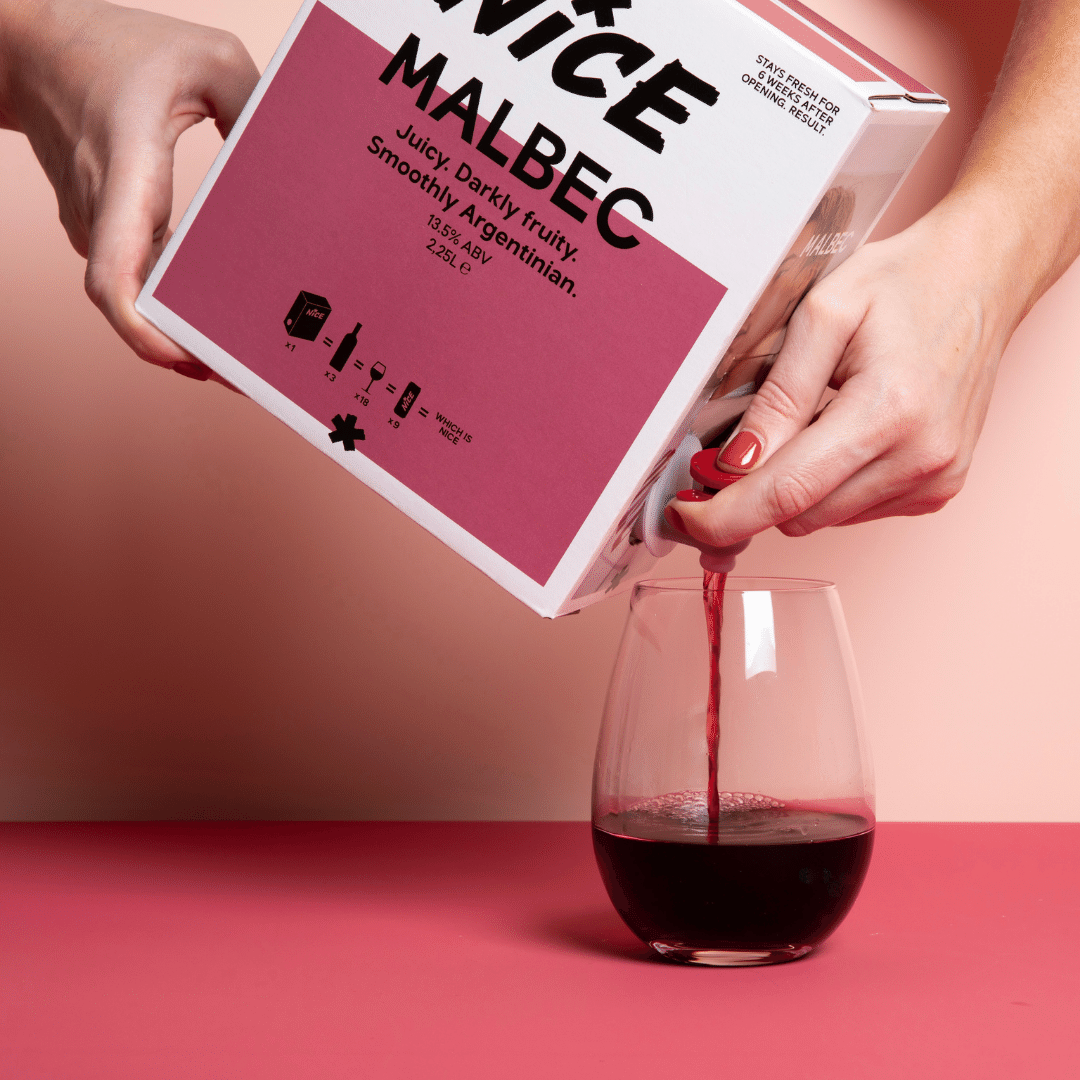 Red wine bag outlet in box