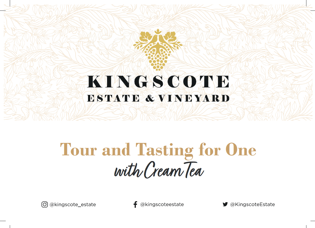 Kingscote Estate & Vineyard - Tour & Tasting Voucher with Cream Tea
